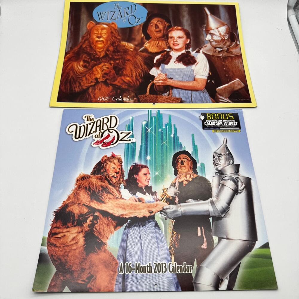 2 The Wizard of Oz Calendars 1995 and 2013 Wicked Witch Dorothy